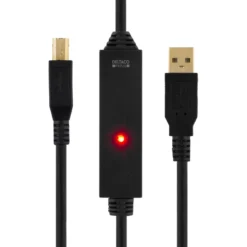DELTACO PRIME USB 2.0 kabel Type A han - Type B han, aktiv, 5m