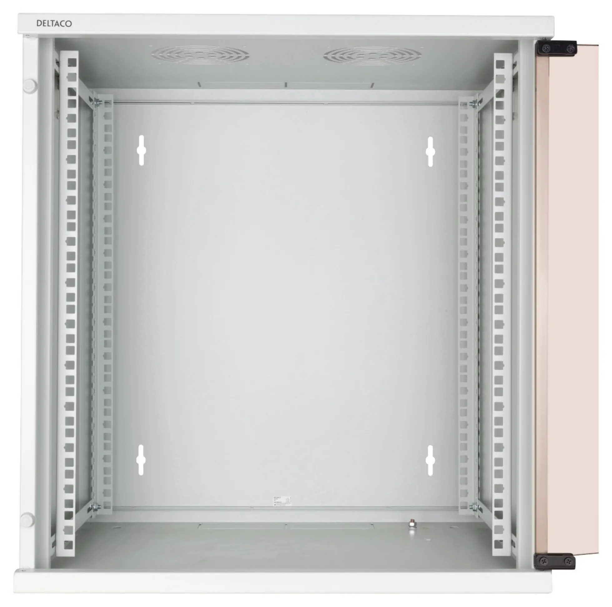 DELTACO 19” rackskab, 12U, 540x450mm, gulvrack/vægrack, glasdør