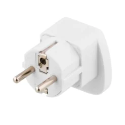 DELTACO rejseadapter,UK/US/Italien/Schweiz - EU, 250V/16A, jordet, hvid