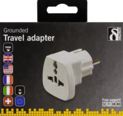 DELTACO rejseadapter,UK/US/Italien/Schweiz - EU, 250V/16A, jordet, hvid