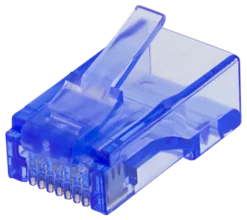 DELTACO RJ45 connector, Cat6, UTP, 20-pack, transparent, blå