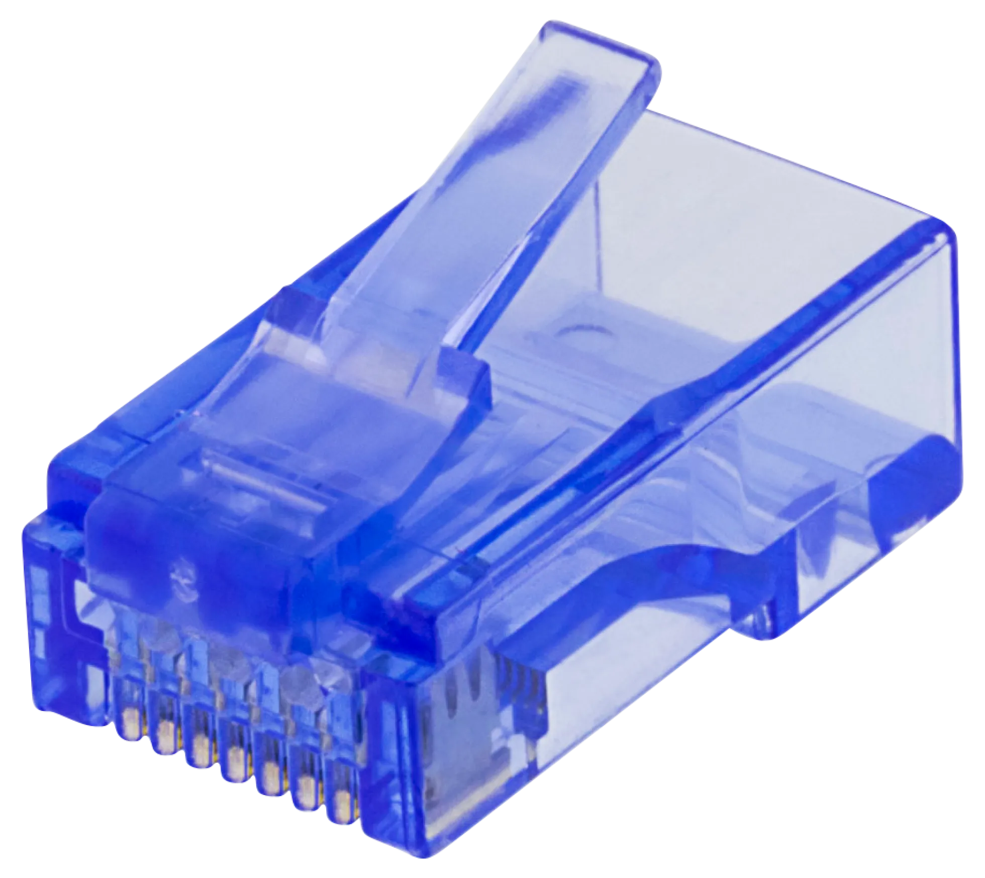DELTACO RJ45 connector, Cat6, UTP, 20-pack, transparent, blå