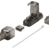 DELTACO RJ45 plug Cat6A, unshielded, tool-less, grå