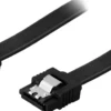 DELTACO SATA-kabel, SATA 6Gb/s, låse-clips, lige-lige, 0,5m, sort