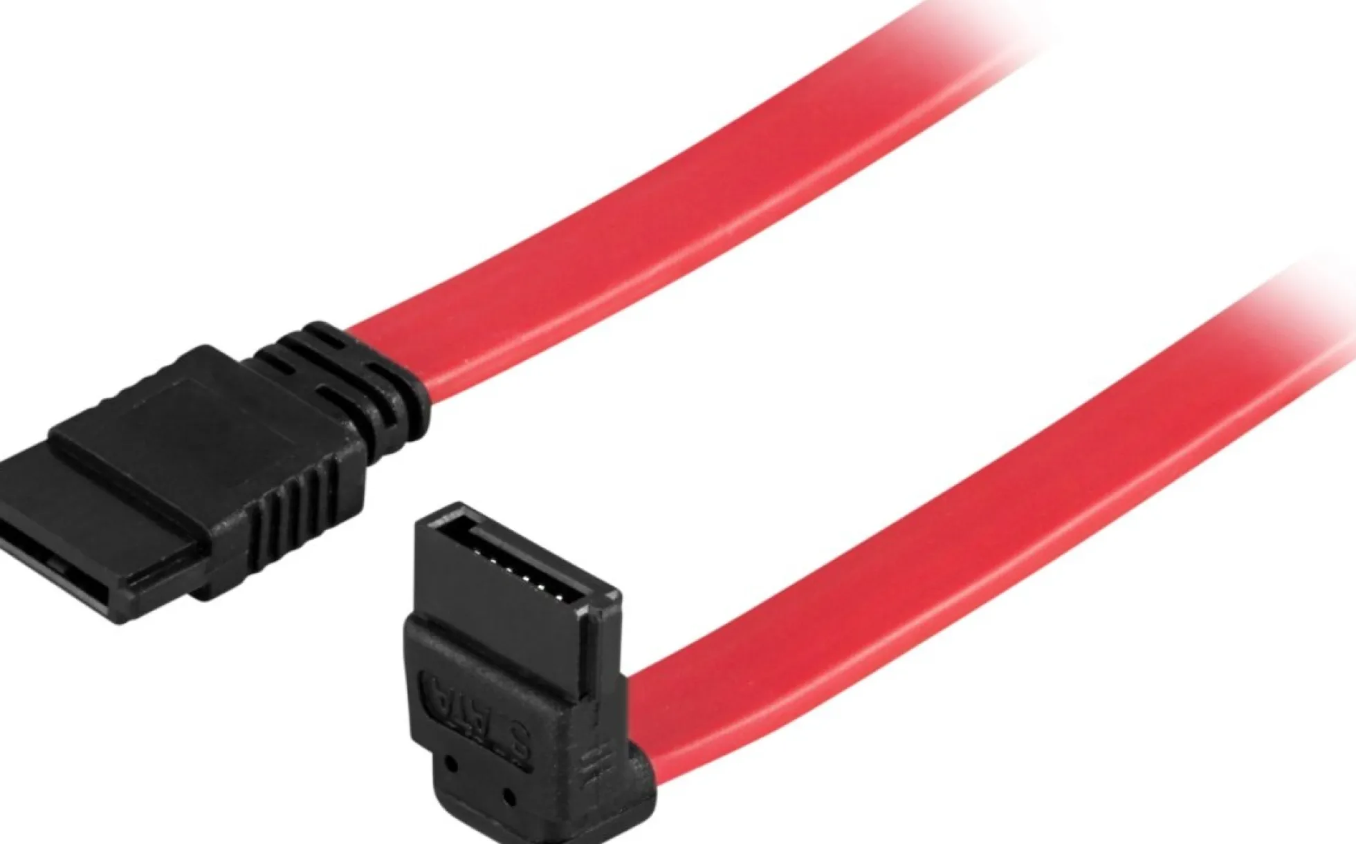 DELTACO SATA/SAS-kabel, vinklede (ned)-ret, 0,3m