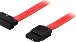 DELTACO SATA/SAS-kabel, vinklede (op)-ret, 0,3m