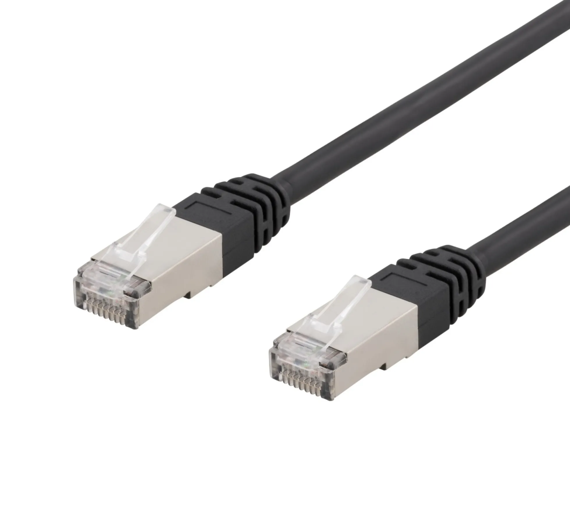 DELTACO S/FTP Cat6 patch kabel, 250MHz, UV resistant, sort
