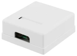 DELTACO shielded network socket, Surface UTP 2xRJ45, Cat6, hvid