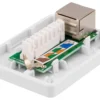 DELTACO shielded network socket, Surface FTP 1xRJ45, Cat6, hvid