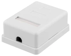 DELTACO shielding network wall socket, Surface FTP 1xRJ45, Cat6A, hvid