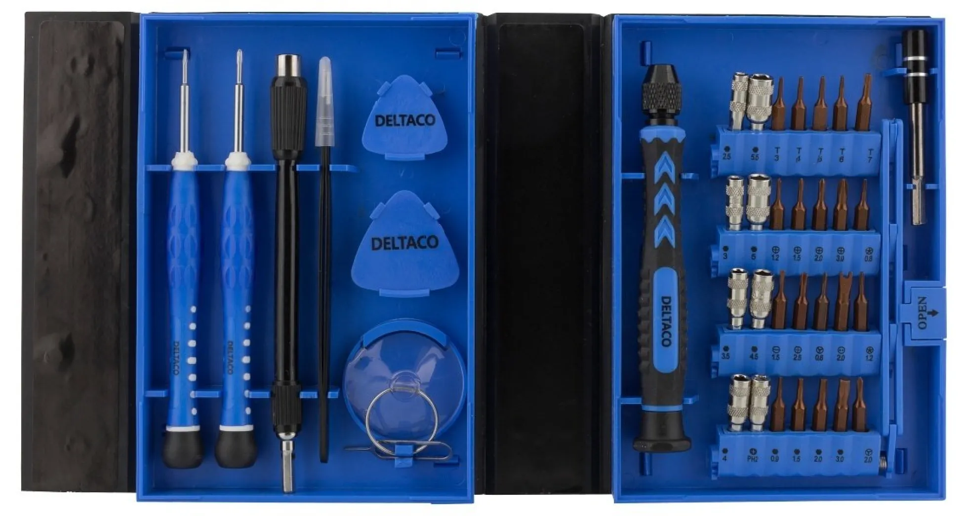 DELTACO Smartphone Repair Kit, 38 deler, Presisjon CRV, blå