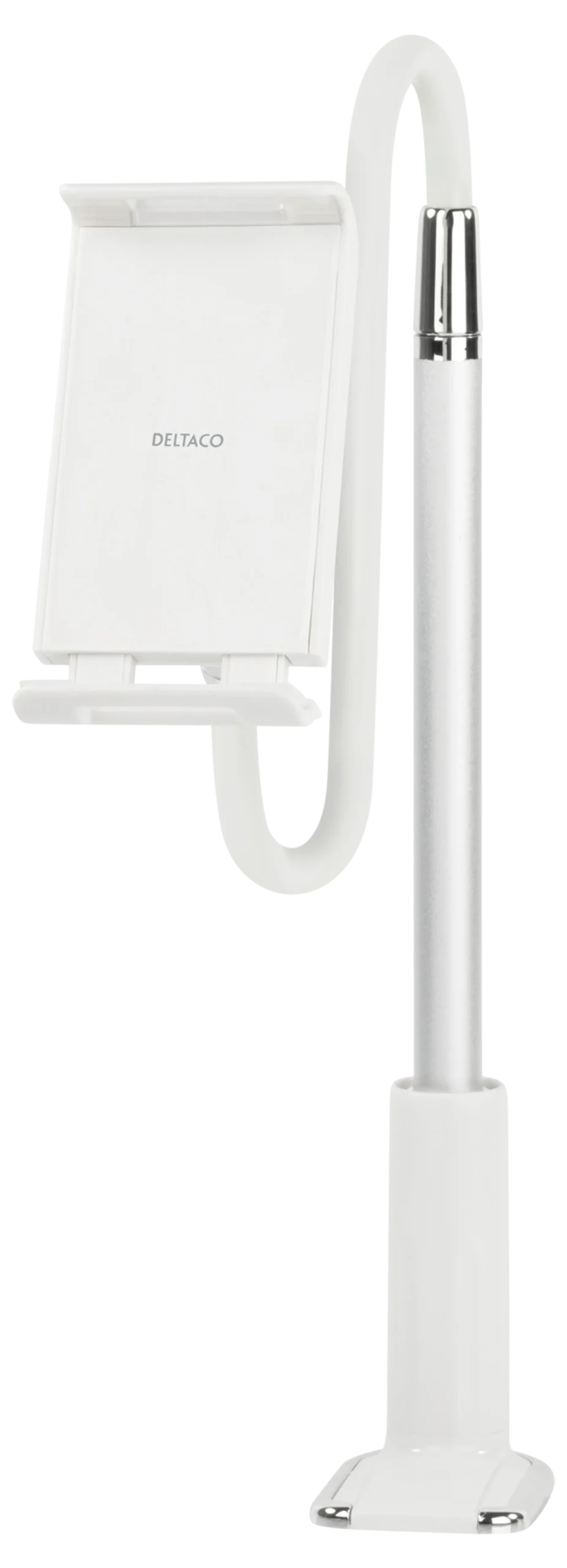 DELTACO stativ til telefoner og tablets, Fast og fleksibel arm Cl