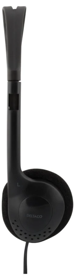 DELTACO Stereo Headphones , volumekontrol, 1x 3,5mm, ca 2m kabel
