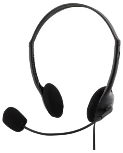 DELTACO Stereo Headset, 30 mm element, 1x 3.5 mm (4-pole), sort