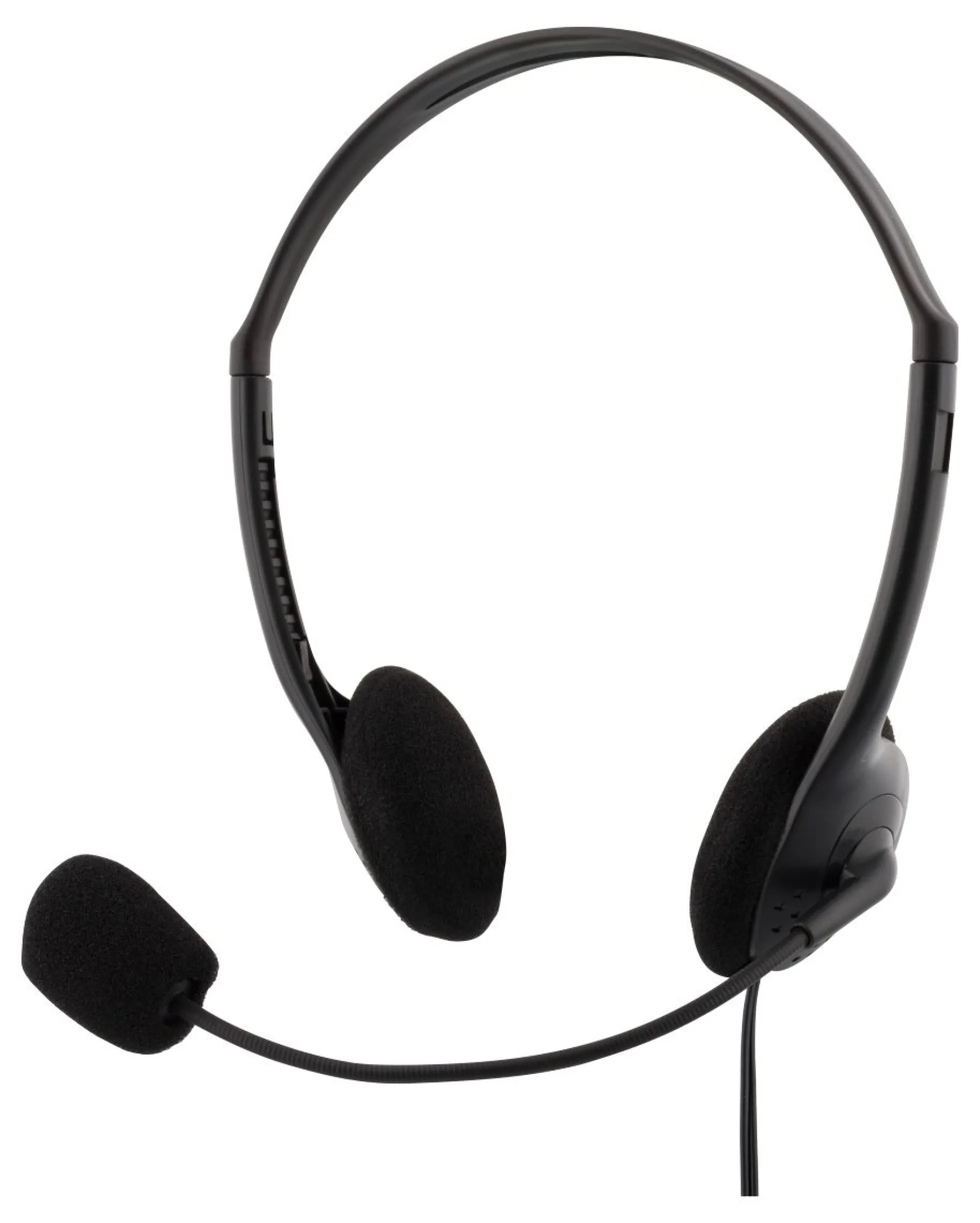 DELTACO Stereo Headset, 30 mm element, 1x 3.5 mm (4-pole), sort