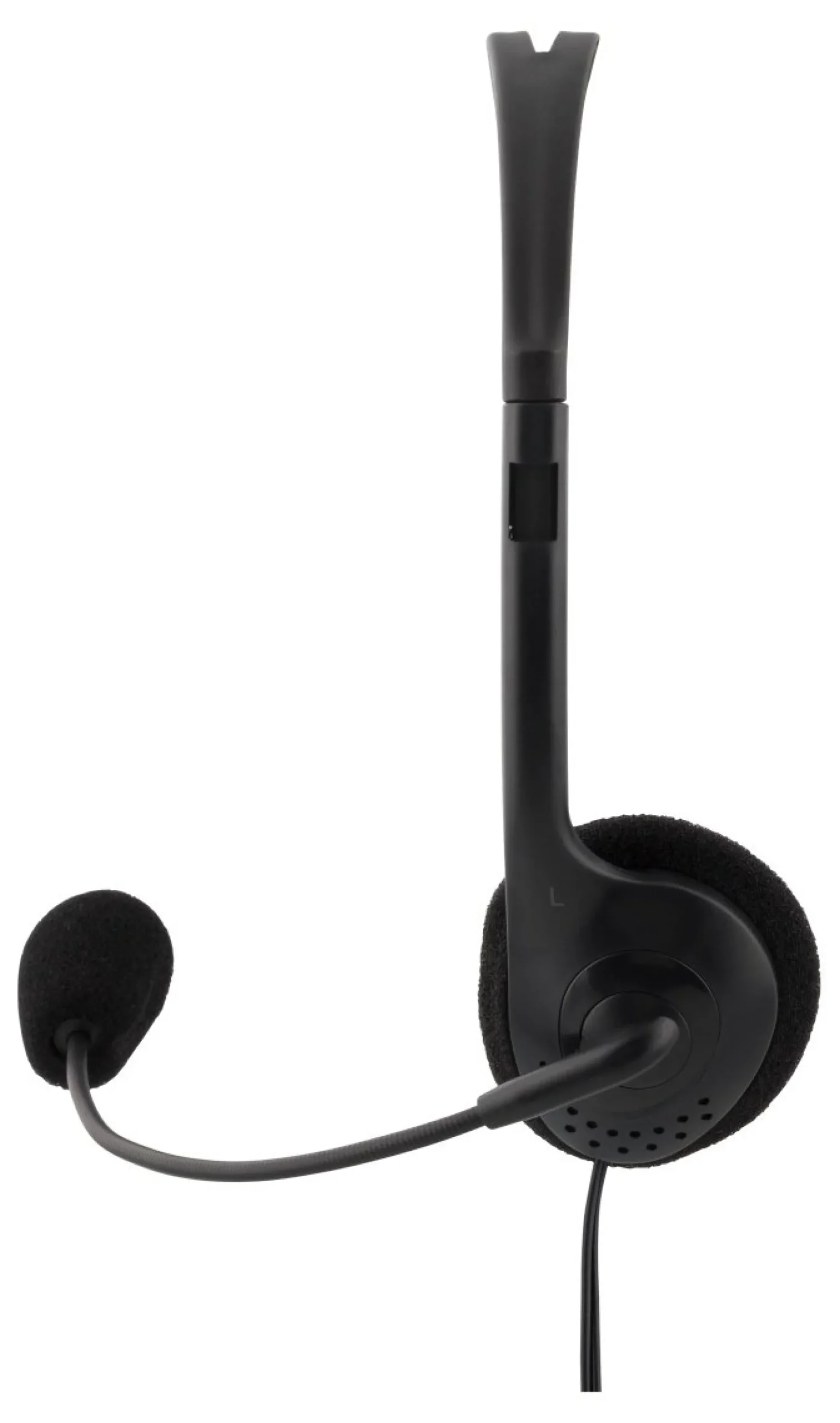 DELTACO Stereo Headset, 30 mm element, 1x 3.5 mm (4-pole), sort