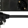 DELTACO strømskinne med 8 schuko jord (side jord), 2 meter ledning, sort