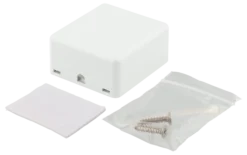 DELTACO Surface mount box for Keystone, 2 ports, hvid
