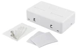 DELTACO Surface mount box for Keystone, 4 ports, hvid