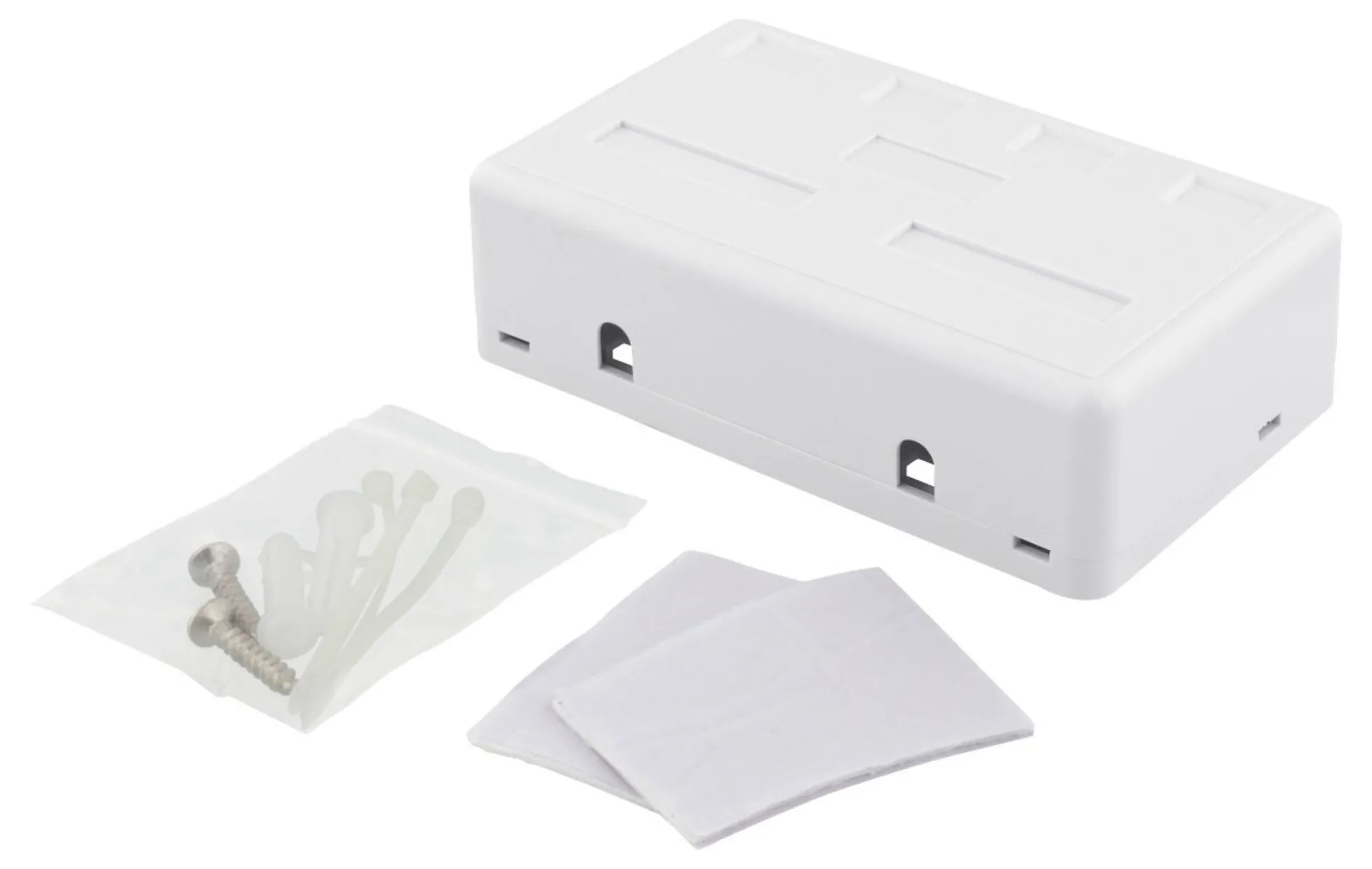 DELTACO Surface mount box for Keystone, 4 ports, hvid