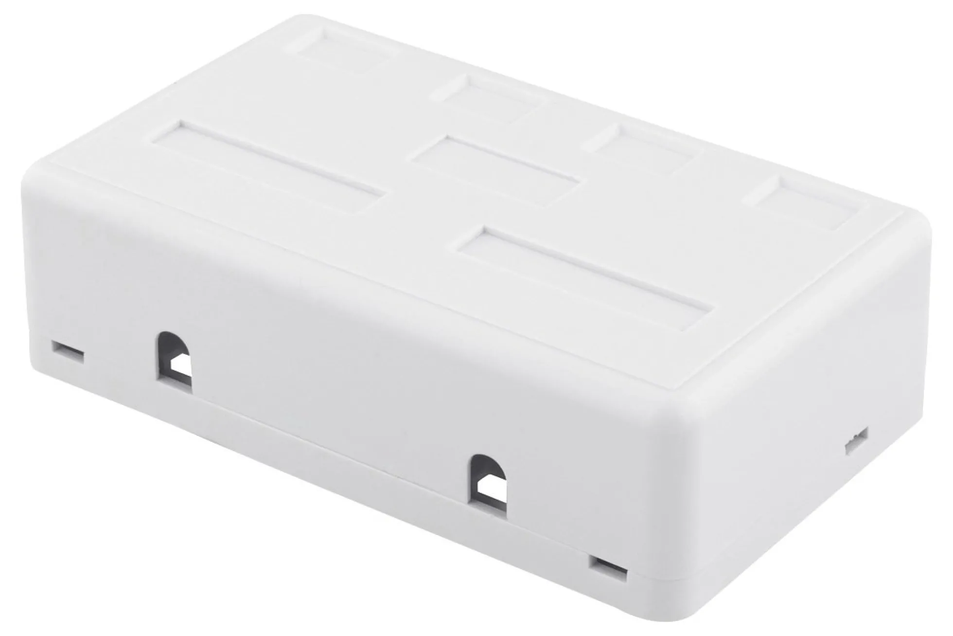 DELTACO Surface mount box for Keystone, 4 ports, hvid