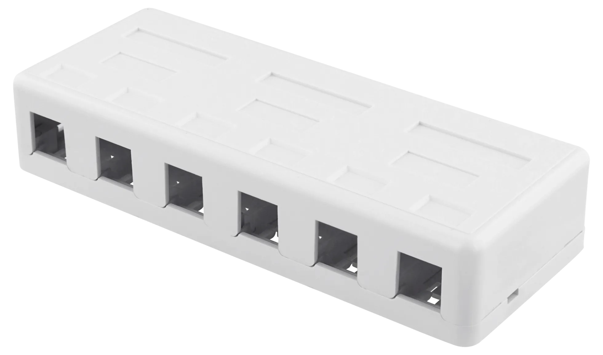 DELTACO Surface mount box for Keystone, 6 ports, hvid