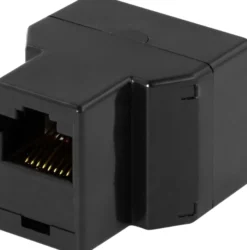 DELTACO trevejskobling 8P/8C RJ45, sort