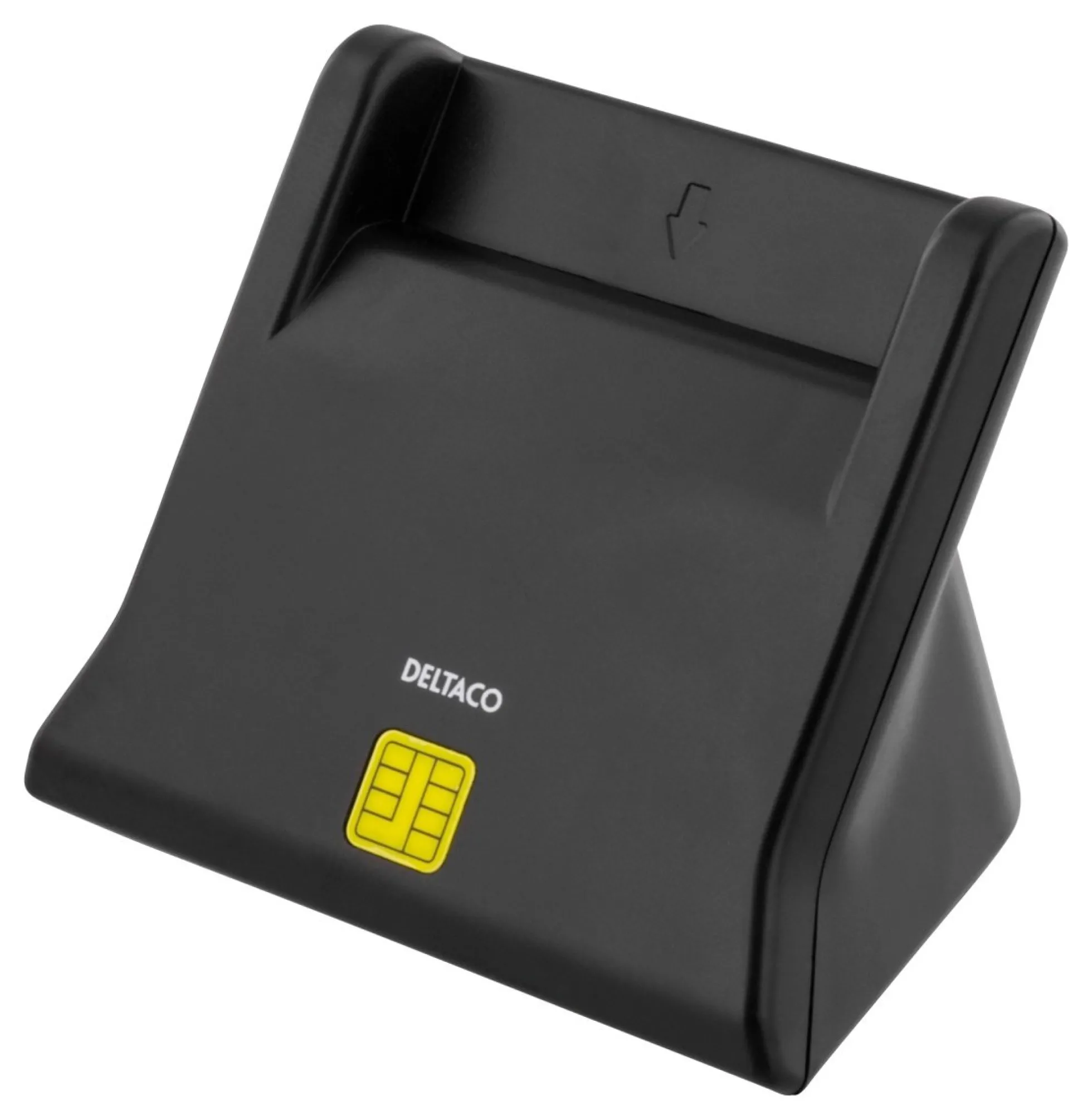 DELTACO UCR-156 Smart card reader, USB, sort