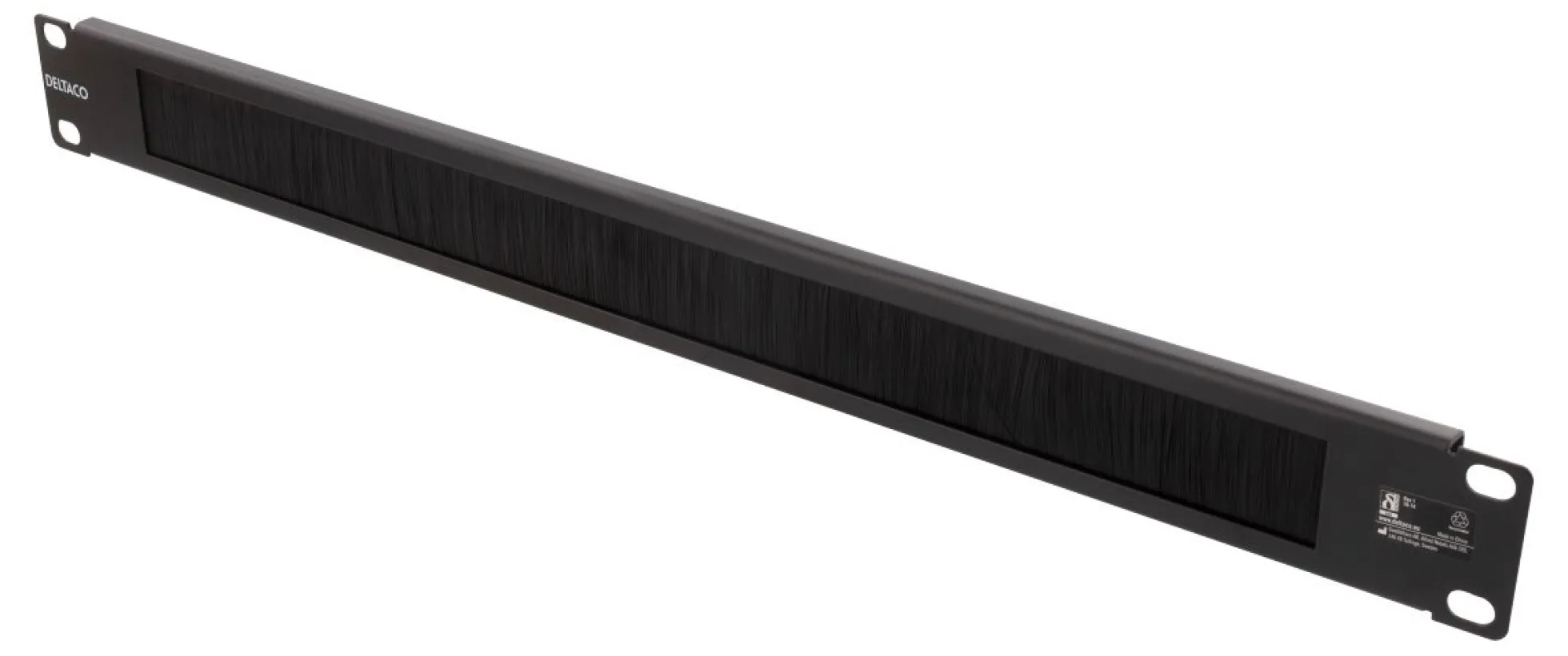 DELTACO 19" 1U Metal Cable Management with brush