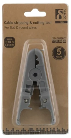 DELTACO Universal cable stripper, cutting function, grå