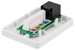 DELTACO Unshielded network socket, Surface UTP 1xRJ45, Cat6, hvid