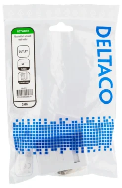 DELTACO Unshielded network socket, Surface UTP 1xRJ45, Cat6, hvid