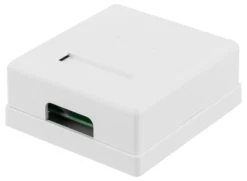 DELTACO unshielded network socket, Surface UTP 2xRJ45, Cat6, hvid