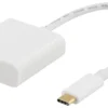 DELTACO USB-C til HDMI adapter, 4096x2160 30Hz, hvid