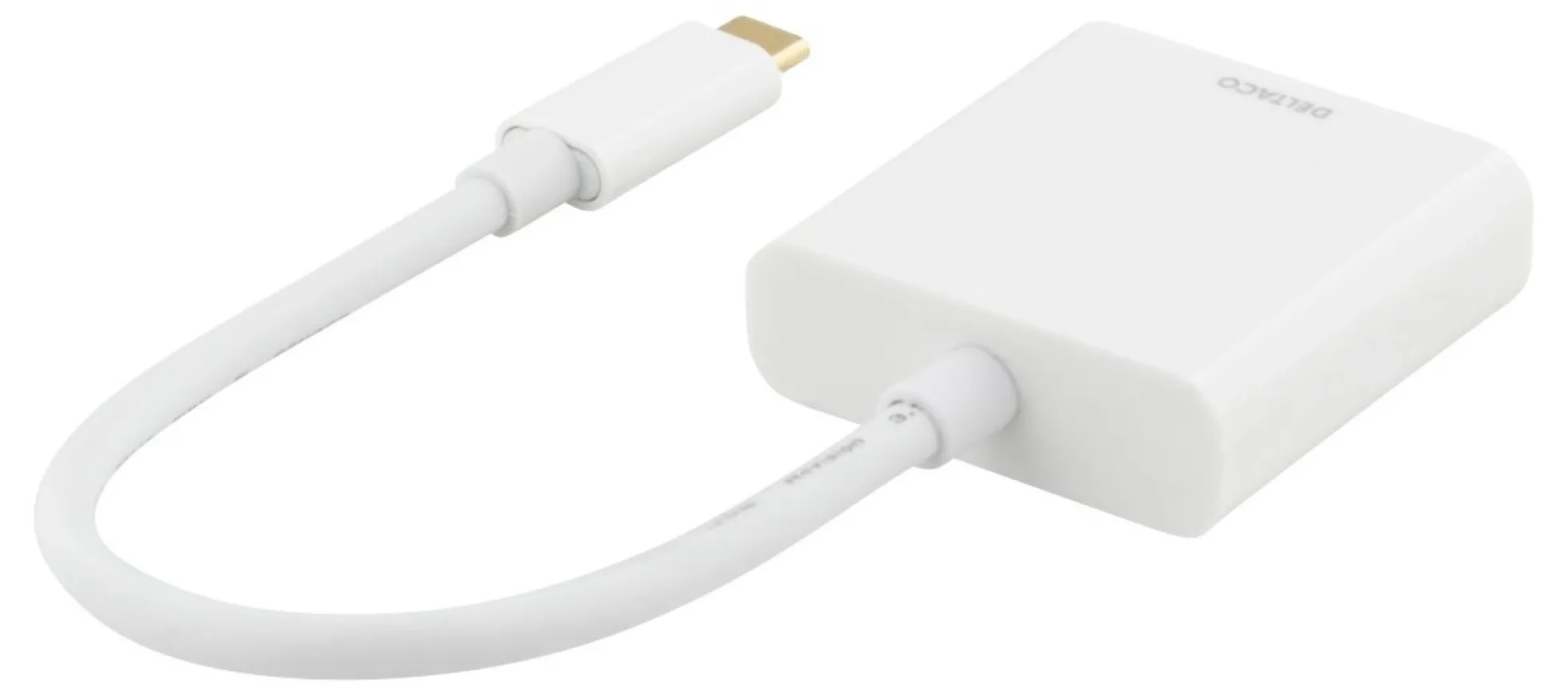 DELTACO USB-C til HDMI adapter, 4096x2160 30Hz, hvid
