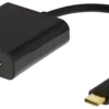 DELTACO USB-C to VGA adapter w. audio, 1080p 60Hz, 0,2m, sort