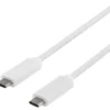 DELTACO USB 3.1 kabel, Gen 1, Type C - Type C, 1m, hvid