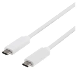 DELTACO USB 3.1 kabel, Gen 1, Type C - Type C, 1m, hvid