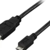 DELTACO USB 2.0 kabel Type A han - Type Micro B han, 5-pin, 0,25m, sort