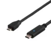 DELTACO USB 2.0 kabel, Type C M - Type MIcro B M, 0.5m, sort