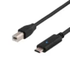 DELTACO USB 2.0 kabel, Type C M - Type B M, 2m, sort
