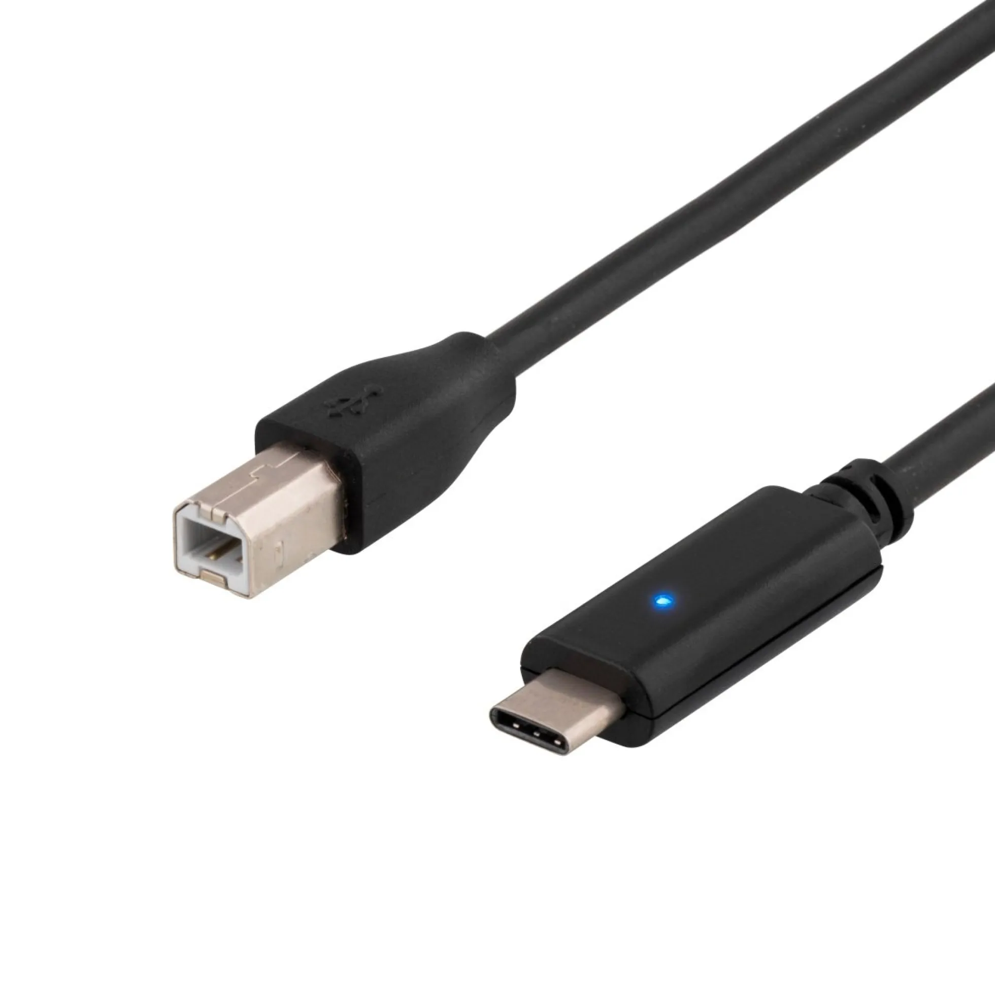 DELTACO USB 2.0 kabel, Type C M - Type B M, 1m, sort