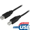 DELTACO, USB 2.0 kabel, USB-A han - USB-B han, 3m, sort