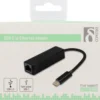 DELTACO, USB 3.1 netværksadapter, 1xRJ45, 1xUSB-C han, sort
