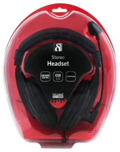 DELTACO USB stereo headset, 40mm drivers, 32 ohm, 20Hz-20kHz, sort