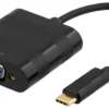 DELTACO USB 3.1 to VGA adapter, Type C han - VGA hun, 1080p, bag, sort