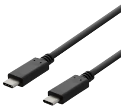 DELTACO USB 2.0 USB-C - USB-C charging cable, 3A, 3m, sort