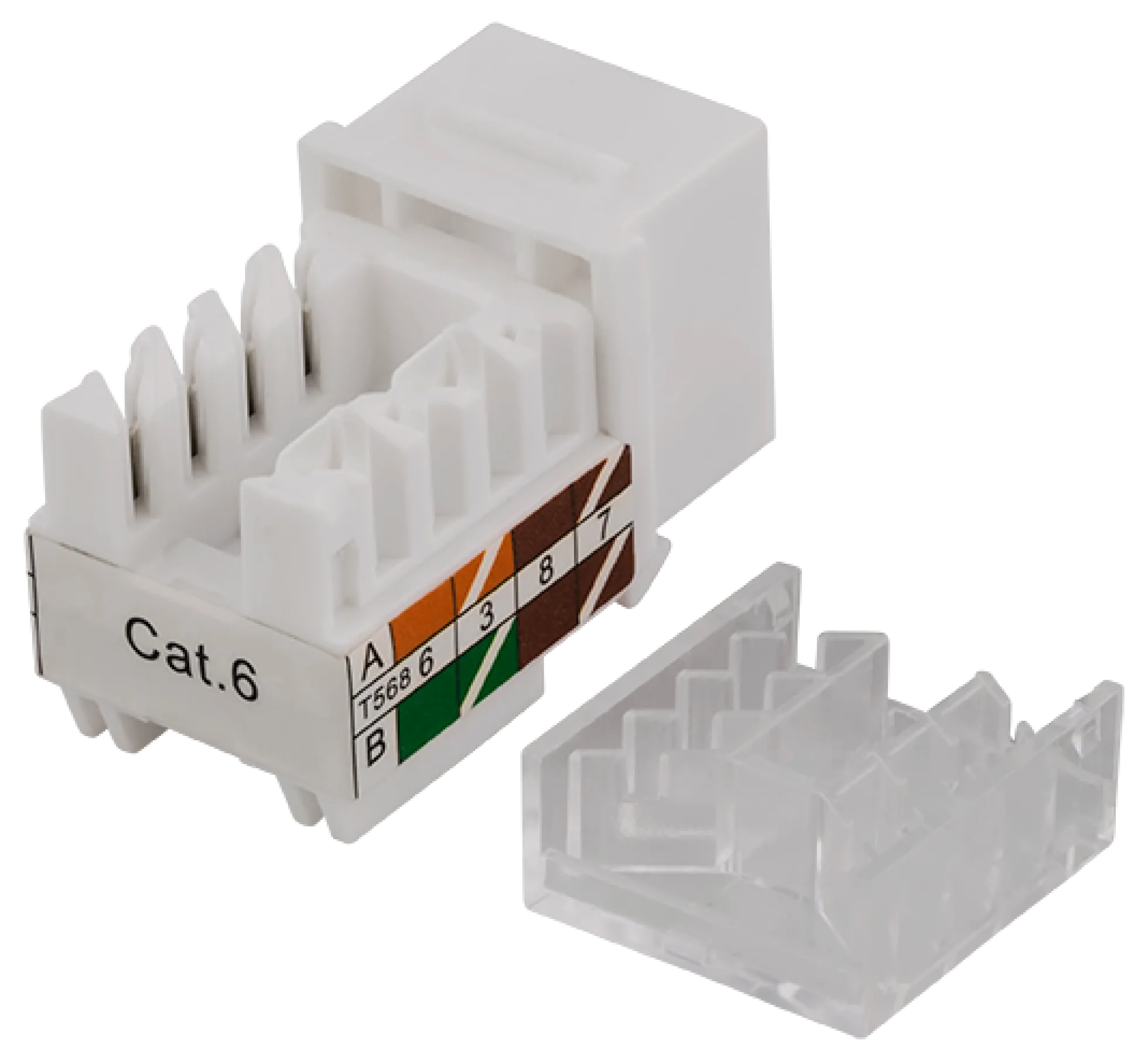 DELTACO UTP CAT6 Keystone connector, 90 grader, "Tool-free"