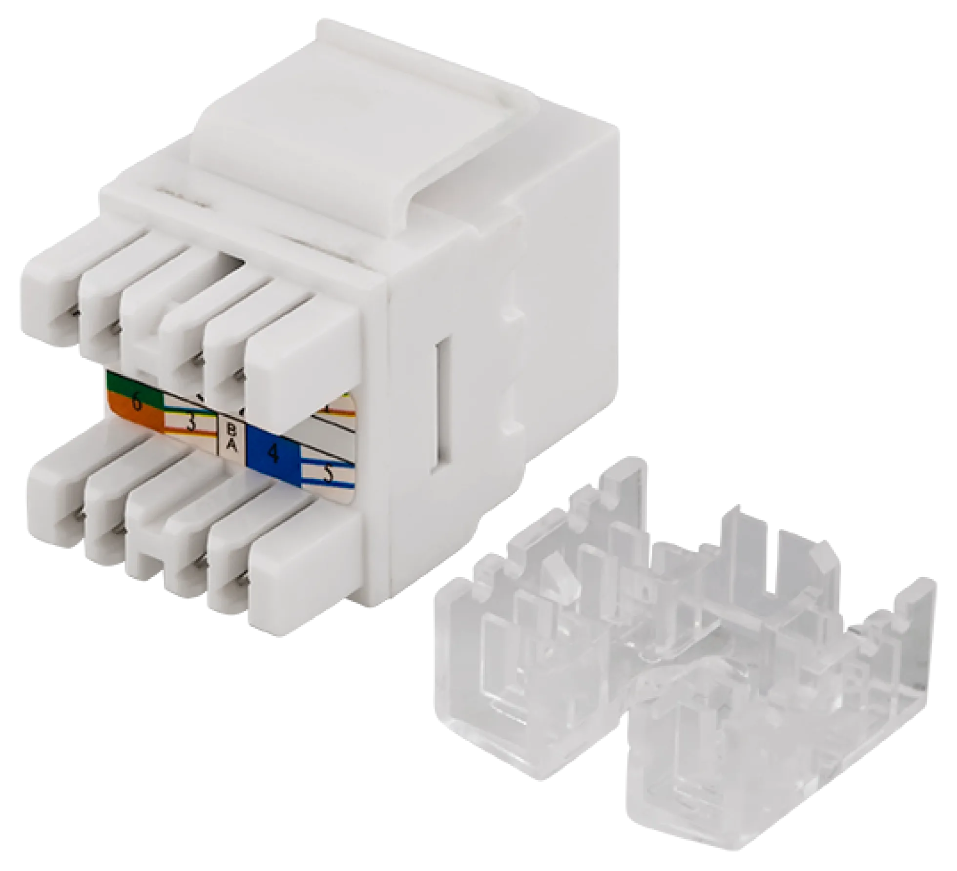 DELTACO UTP CAT6 Keystone connector, 180 grader, "Tool-free"
