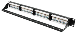DELTACO UTP patch panel, 24xRJ45, Cat6, krone terminal, 1U, 19